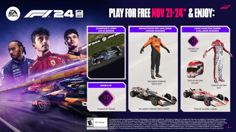 EA Sports F1 24 será disponibilizado gratuitamente.