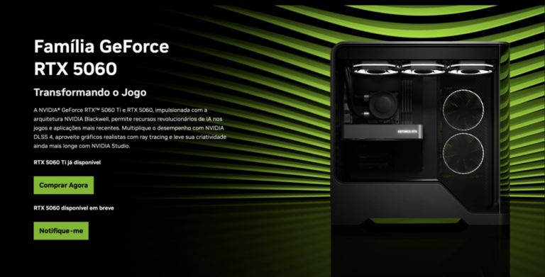 NVIDIA RTX 5060: Preço, detalhes e lançamento no Brasil