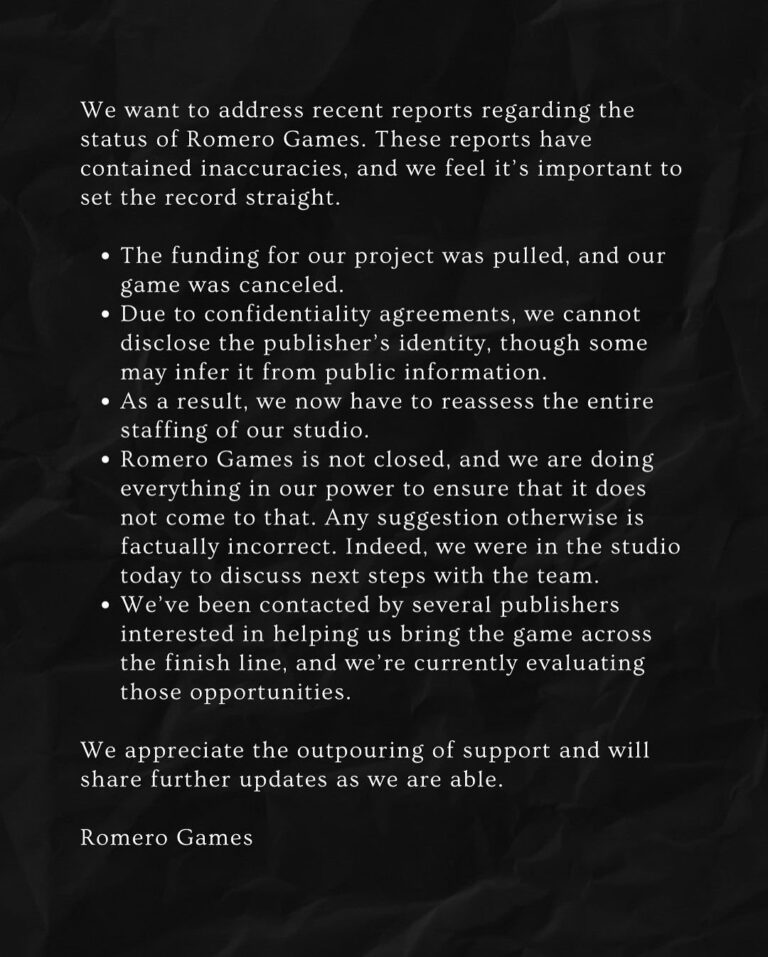 Criador de DOOM, John Romero, afirma que estúdio continua ativo apesar da falta de apoio da Xbox