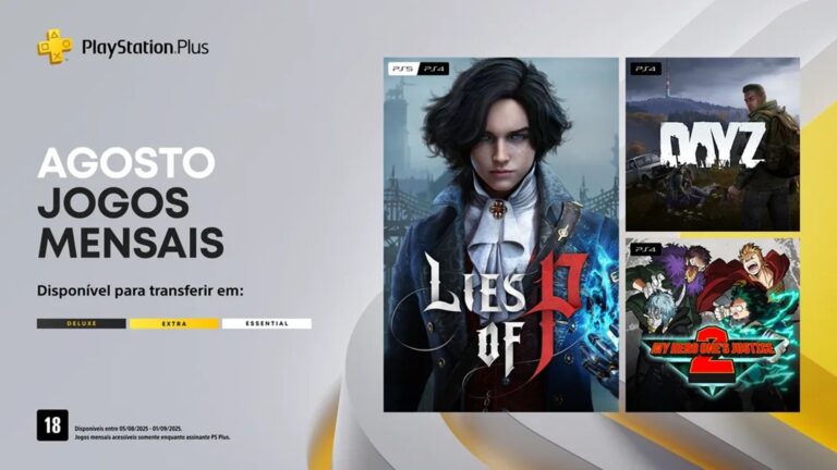 Descubra os jogos gratuitos do PS Plus de agosto revelados pela Sony! Confira a lista completa.