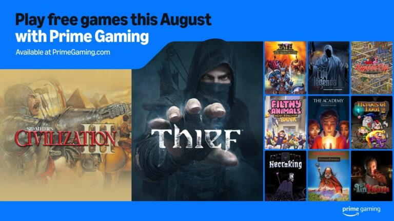 Prime Gaming disponibiliza 12 jogos gratuitos em agosto
