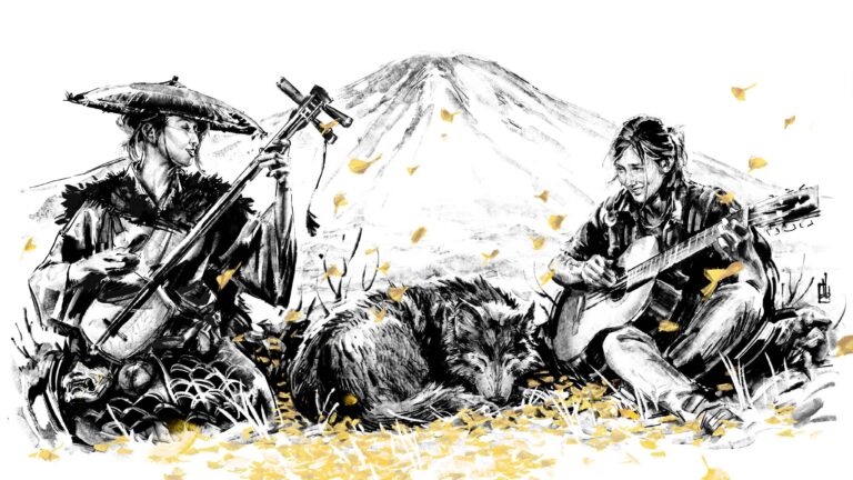 Hideo Kojima e PlayStation celebram Ghost of Yotei