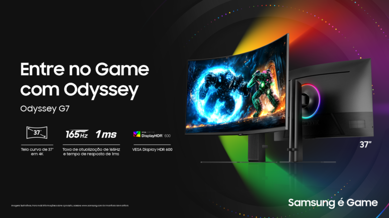 Samsung lança Odyssey G7 com tela 4K de 37 polegadas